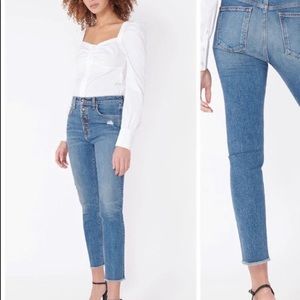Veronica Beard Faye 11inch High Rise Button Fly Skinny Jeans Size 28 Terrain